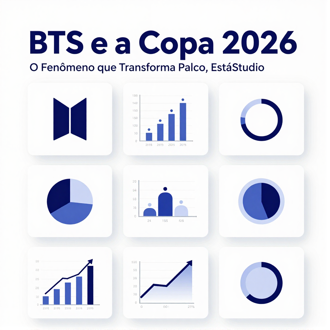 Infográfico - BTS e a Copa 2026: O Fenômeno que Transforma Palco, Estádio e Economia Global