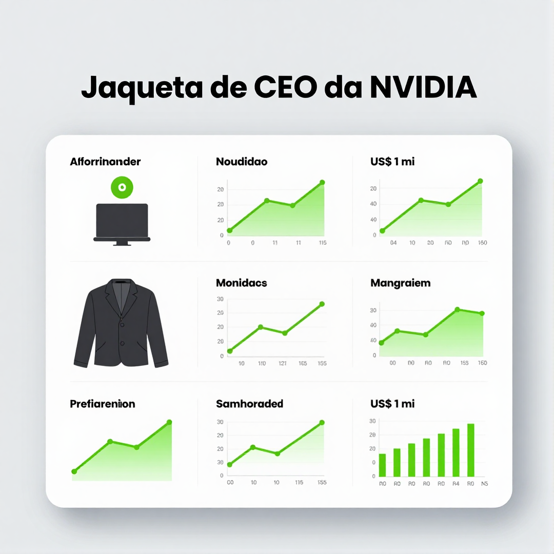 Infográfico - Jaqueta de CEO da Nvidia é vendida por US$ 1 mi — e o dinheiro vai para uma boa causa