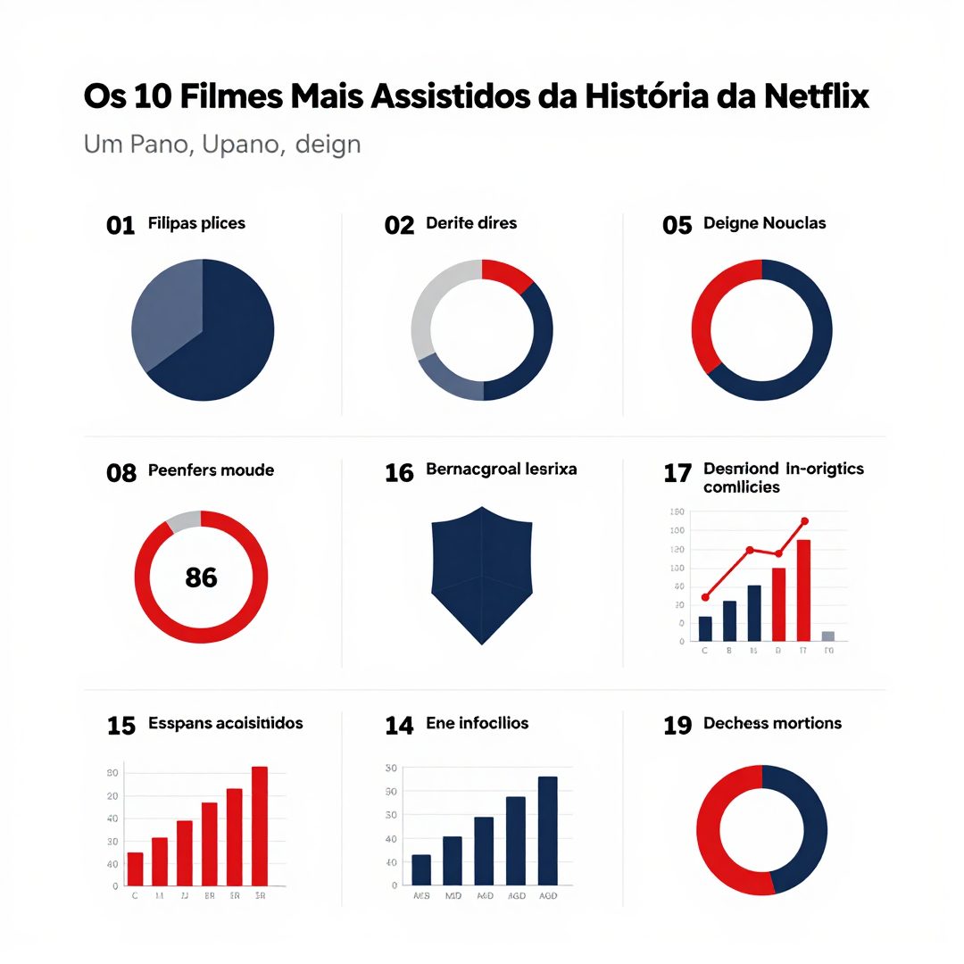Infográfico - Os 10 Filmes Mais Assistidos da História da Netflix: Um Panorama do Streaming Global