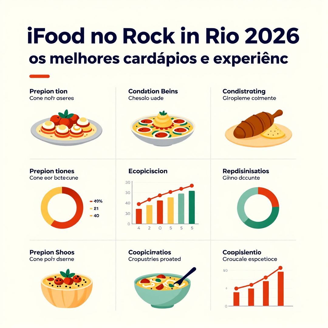 Infográfico - iFood no Rock in Rio 2026: os melhores cardápios e experiências gastronômicas dentro do festival
