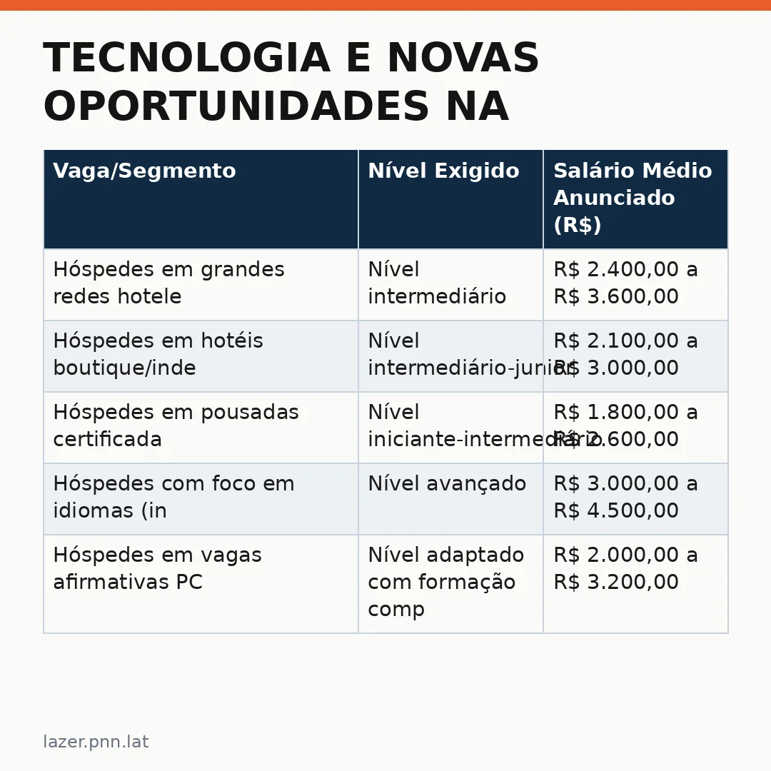 Infográfico - Tecnologia e Novas Oportunidades na Recepcionista no Setor de Hotelaria