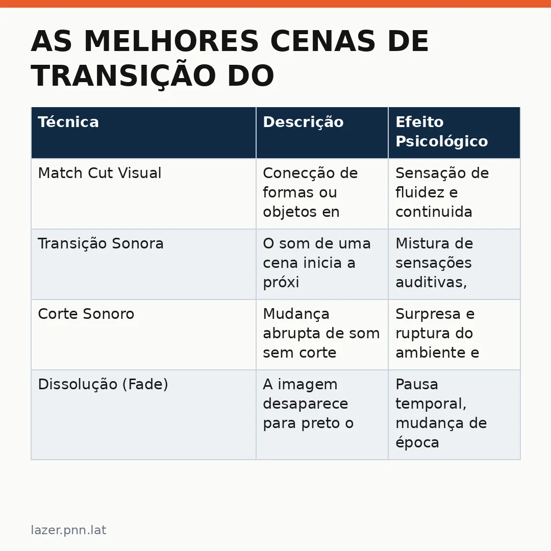 Infográfico - As melhores cenas de transição do cinema: uma análise para o fã de entretenimento cultura pop nacional