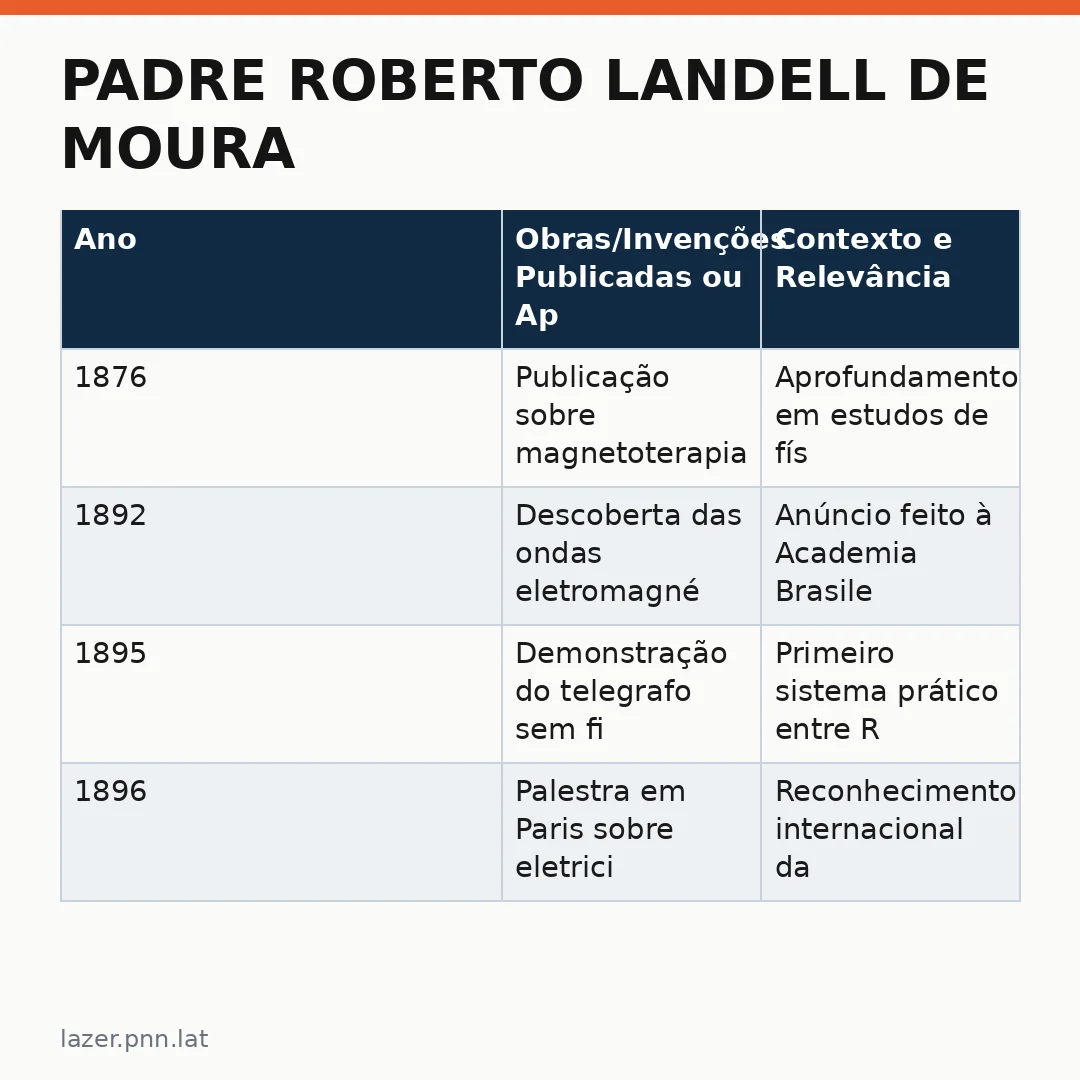 Infográfico - Padre Roberto Landell de Moura: O Pioneiro Silencioso da Ciência Brasileira