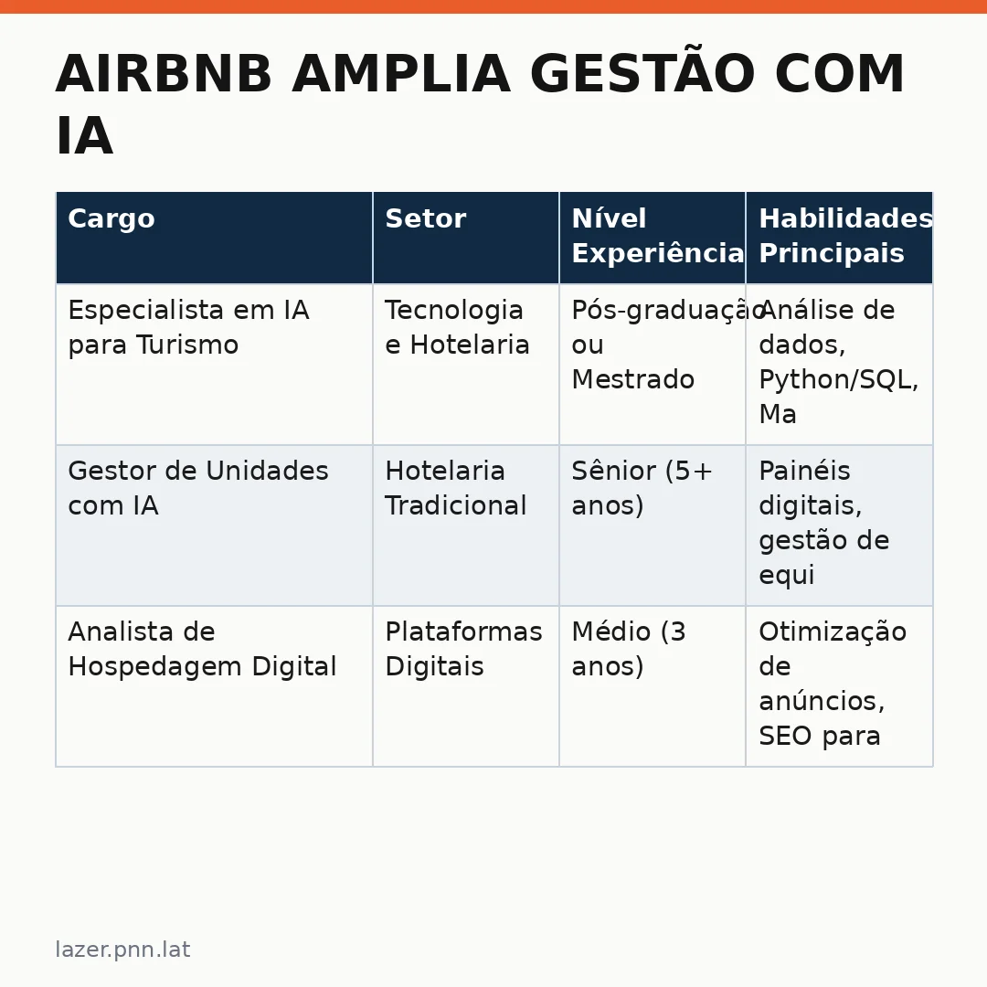 Infográfico - Airbnb Amplia Gestão com IA: Oportunidades de Vagas em Hotelaria e Turismo