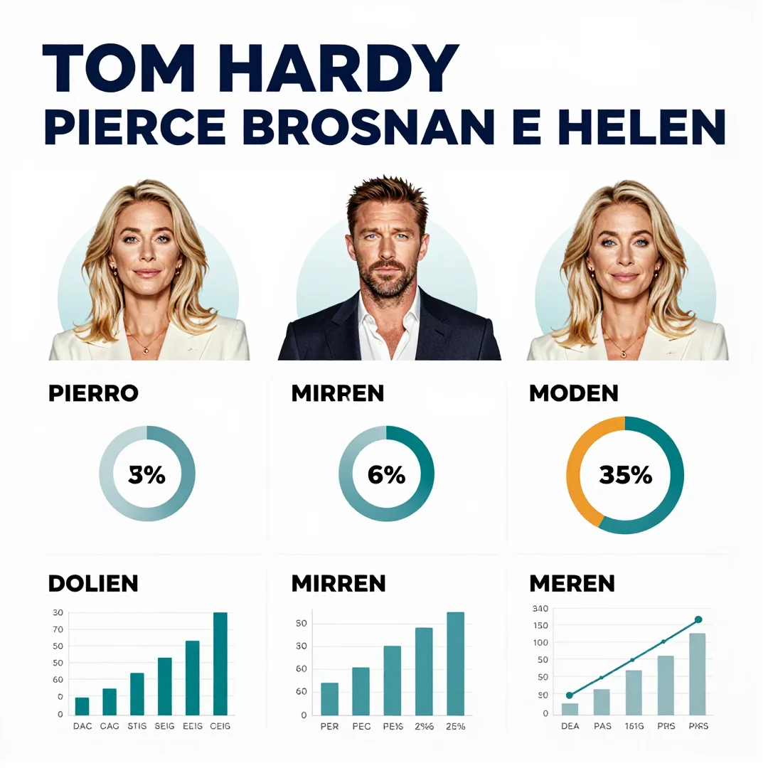 Infográfico - Tom Hardy Pierce Brosnan e Helen Mirren voltam para uma nova série do Paramount+ com elenco lendário