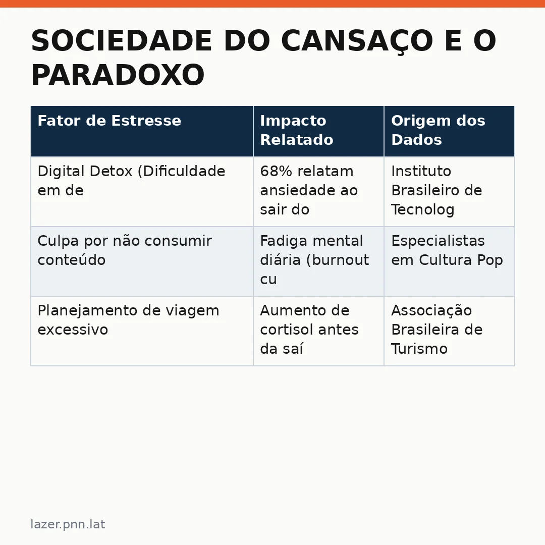 Infográfico - Sociedade do Cansaço e o Paradoxo da Cultura: Por que o lazer digital nos esgota