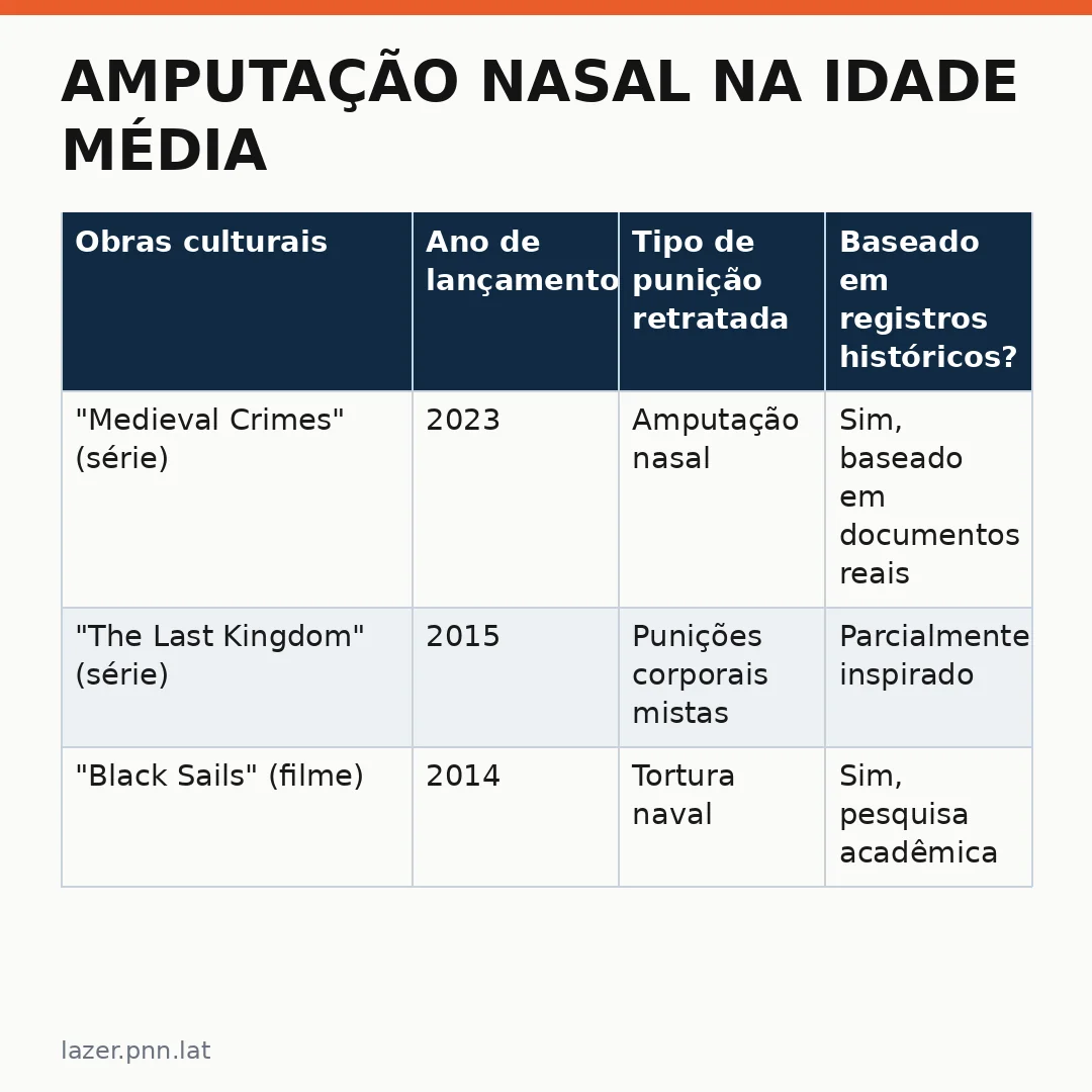 Infográfico - Amputação nasal na Idade Média: estudo traz novas luzes sobre punições históricas e conexões com a cultura pop