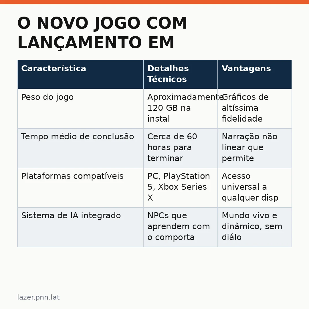 Infográfico - O novo jogo com lançamento em 2027 promete redefinir o futuro do entretenimento digital