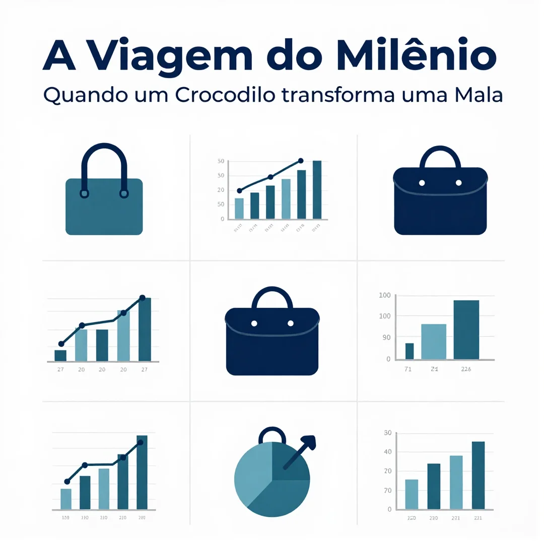 Infográfico - A Viagem do Milênio: Quando um Crocodilo Transforma uma Mala em Evento Global