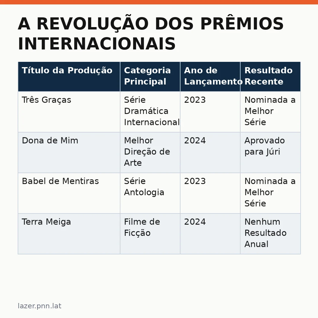Infográfico - A Revolução dos Prêmios Internacionais: Globo aposta Três Graças e Dona de Mim