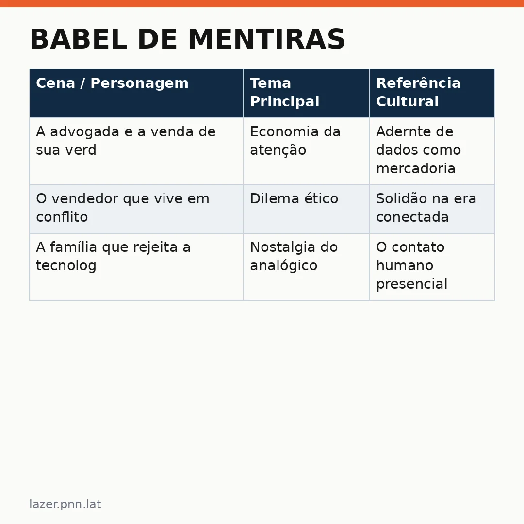 Infográfico - Babel de Mentiras: O Cinema como Espelho do Caos Digital