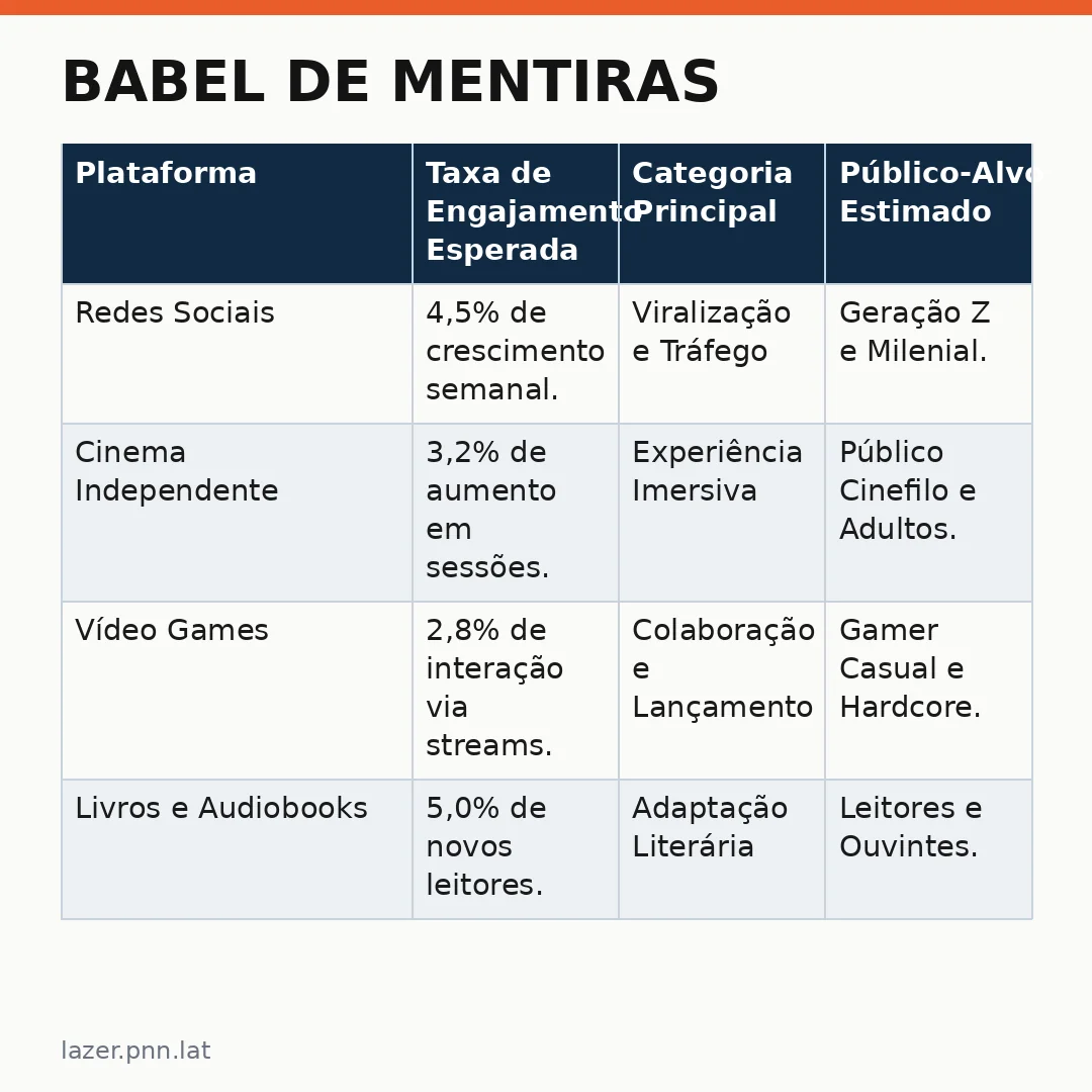 Infográfico - Babel de Mentiras: O Lado B da Informação e a Reflexão Cultural