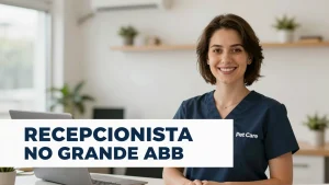 Recepcionista no Grande ABC Vaga Aberta no Pet Care Centro Veterinrio
