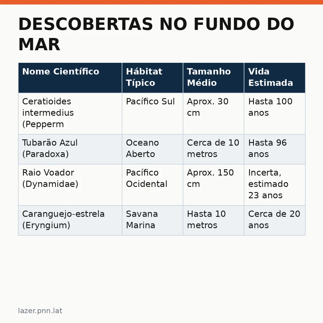 Infográfico - Descobertas no Fundo do Mar: Um Mistério Que Dá o Tom