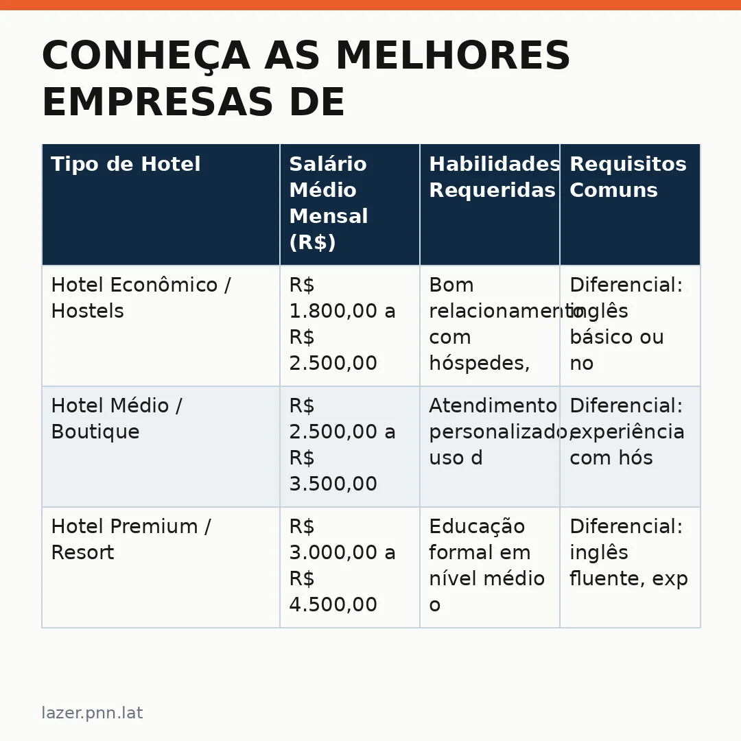 Infográfico - Conheça as melhores empresas de hospedagem: vagas reais recepcionistas mercado