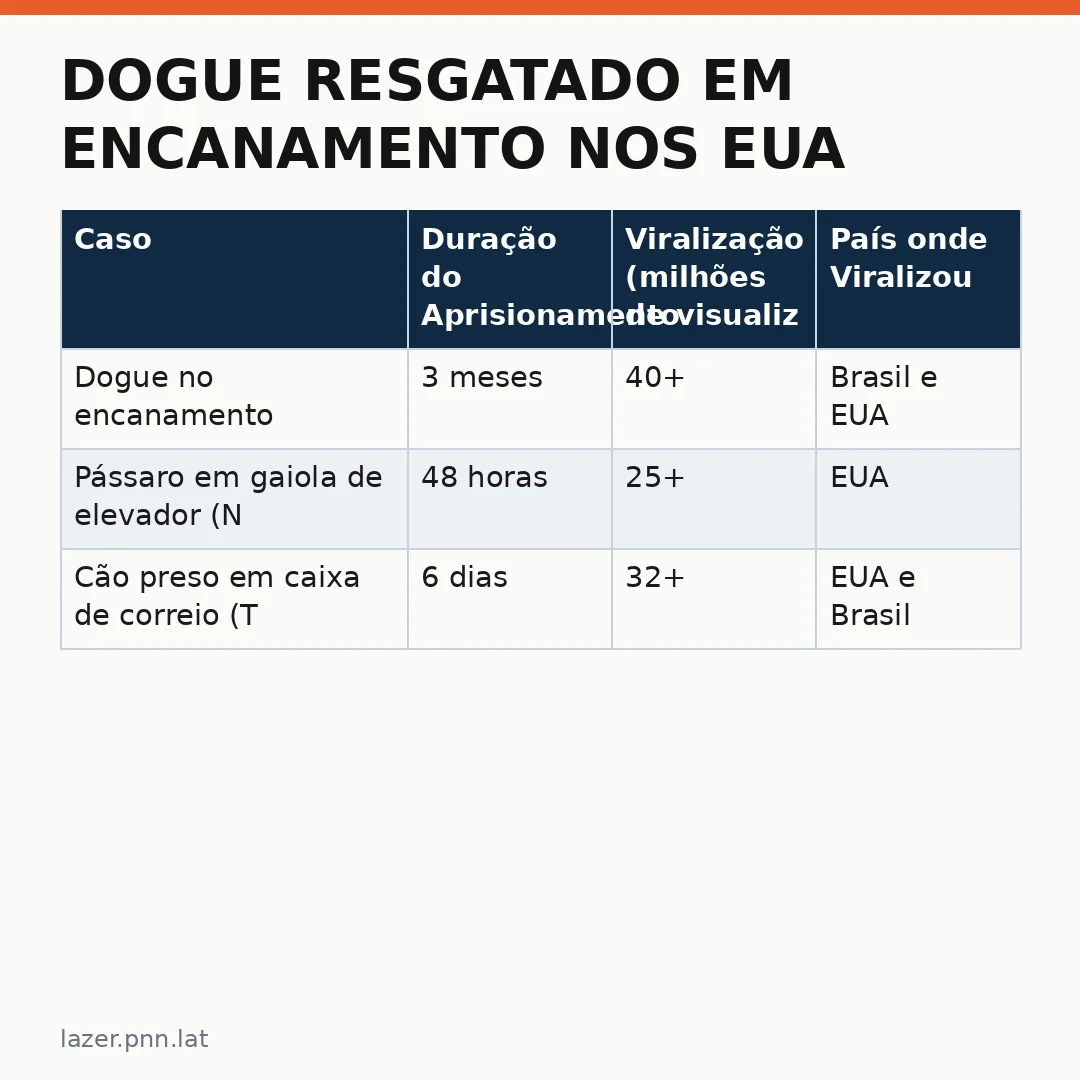 Infográfico - Dogue Resgatado em Encanamento nos EUA: A História que Toqueu Milhões de Brasileiros