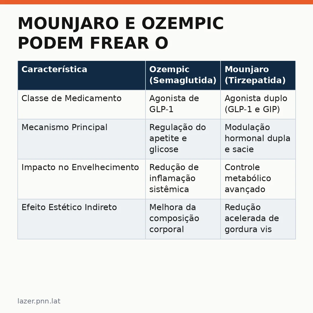 Infográfico - Mounjaro e Ozempic podem frear o envelhecimento? A ciência por trás das novas tendências de beleza